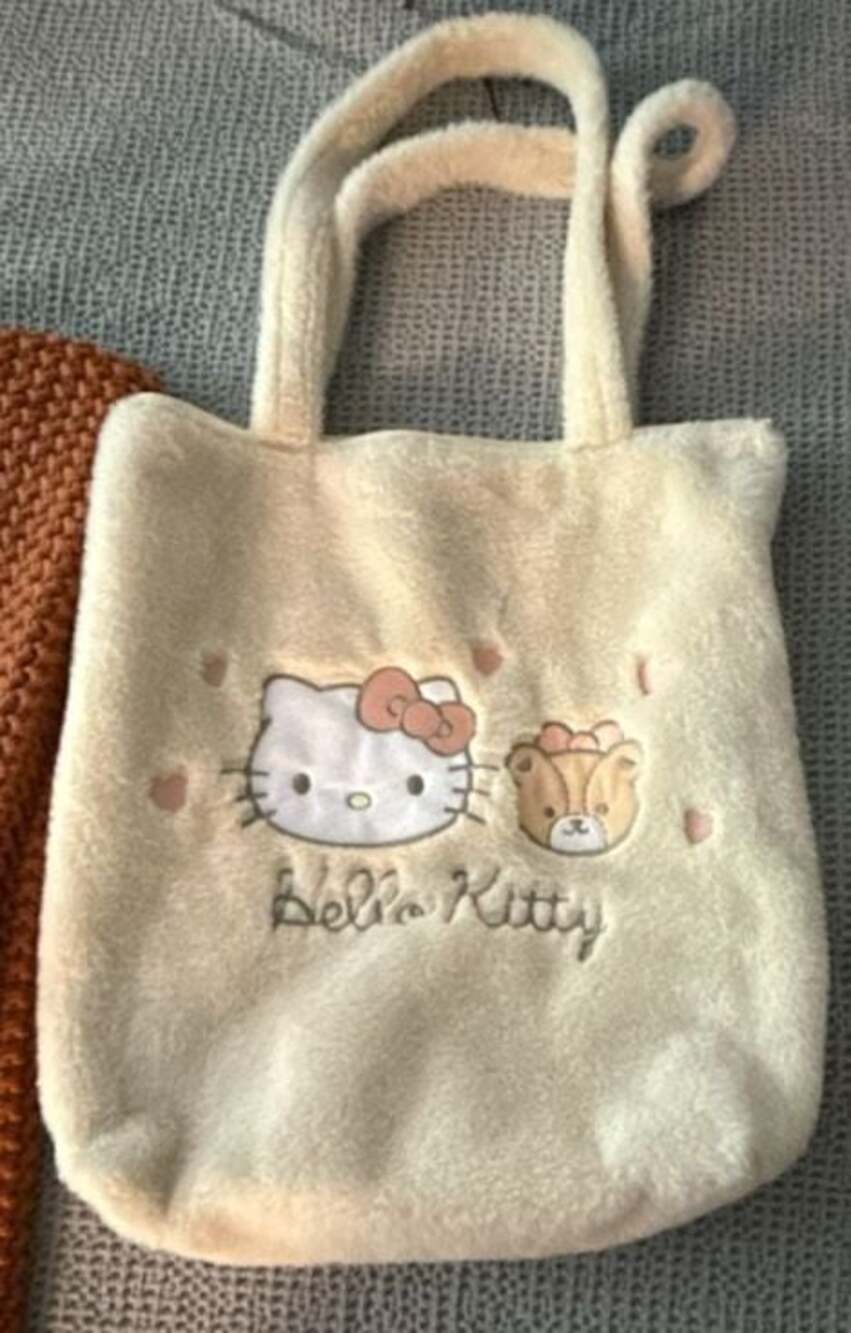 Sanrio Hello Kitty Plush Fluffy Tote Bag